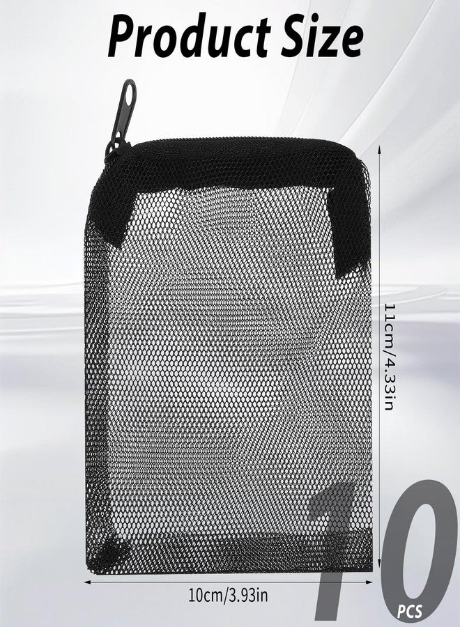 Larrel 10PCS Aquarium Filter Media Bags, 3x4 Inch Fish Tank Media Mesh Filter Bags, Reusable Mesh Filters Bag for Activated Carbon, Filter-Stones and Ceramic Rings, Black Mesh-Net Filters Bag with Zipper - Image 2